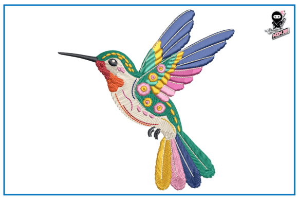 A Closer Look at the Hummingbird Embroidery Design