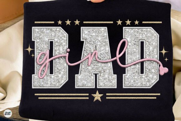 A Designer's Review of Dad Girl Glitter Faux Embroidery