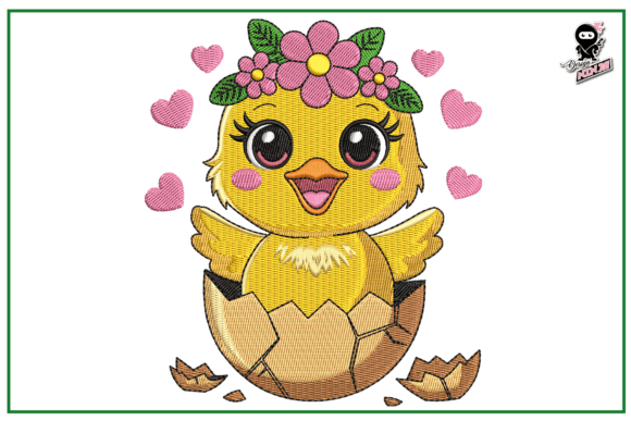 A Designer's Review: Seasonal Appeal of the Chick in Egg Embroidery Design