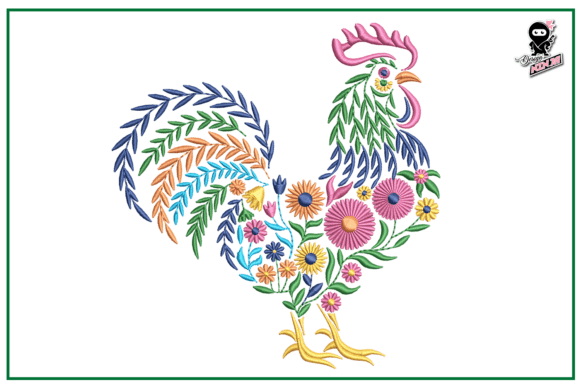 A Designer’s Review of the Floral Rooster Embroidery Design