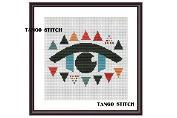 A Geometric Eye Design for Beautiful Cross Stitch Gifts