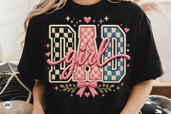 Dad Girl Checker Bow Faux Embroidery PNG: A Seasonal Designer's Review