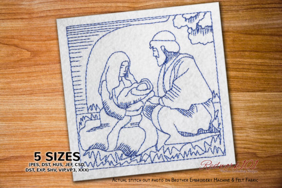 Evaluating the Mary, Jesus, and Joseph Nativity Embroidery Design