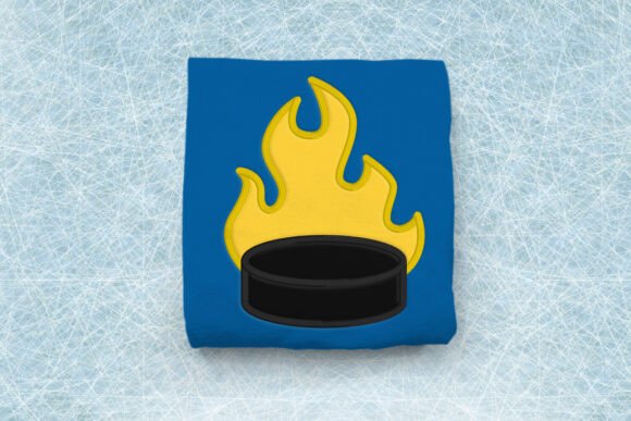 Flaming Hockey Puck Applique Embroidery: A Gift Designer's Review