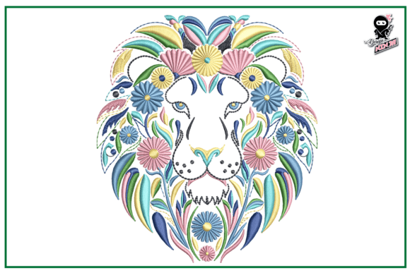 Floral Lion Embroidery Review for Personalized Gifts