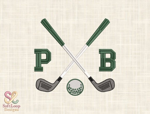 Golf Embroidery Design for Boutique Apparel