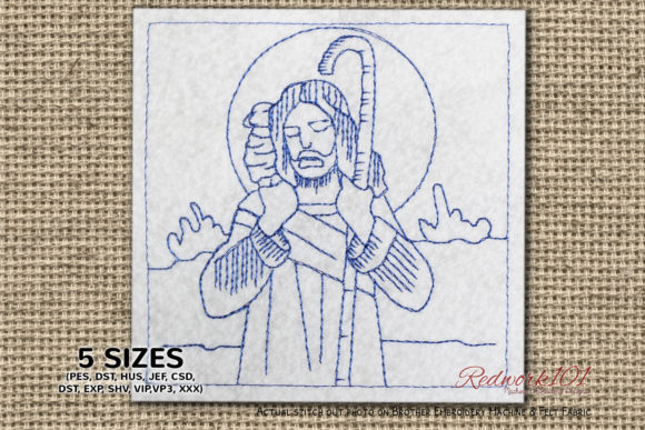 Jesus with Sheep Redwork: A Designer's Take on Boutique Apparel