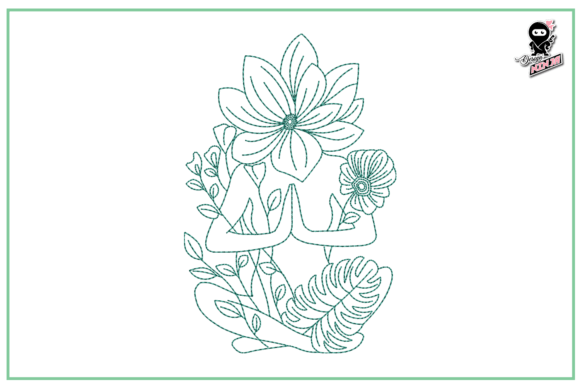 Lotus Girl: A Versatile Redwork Design for Seasonal Stitching